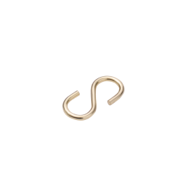 S-HOOK OPEN BRASS-PLATED STEEL STANDERS D2MM 25X12MM, 2 PIECES