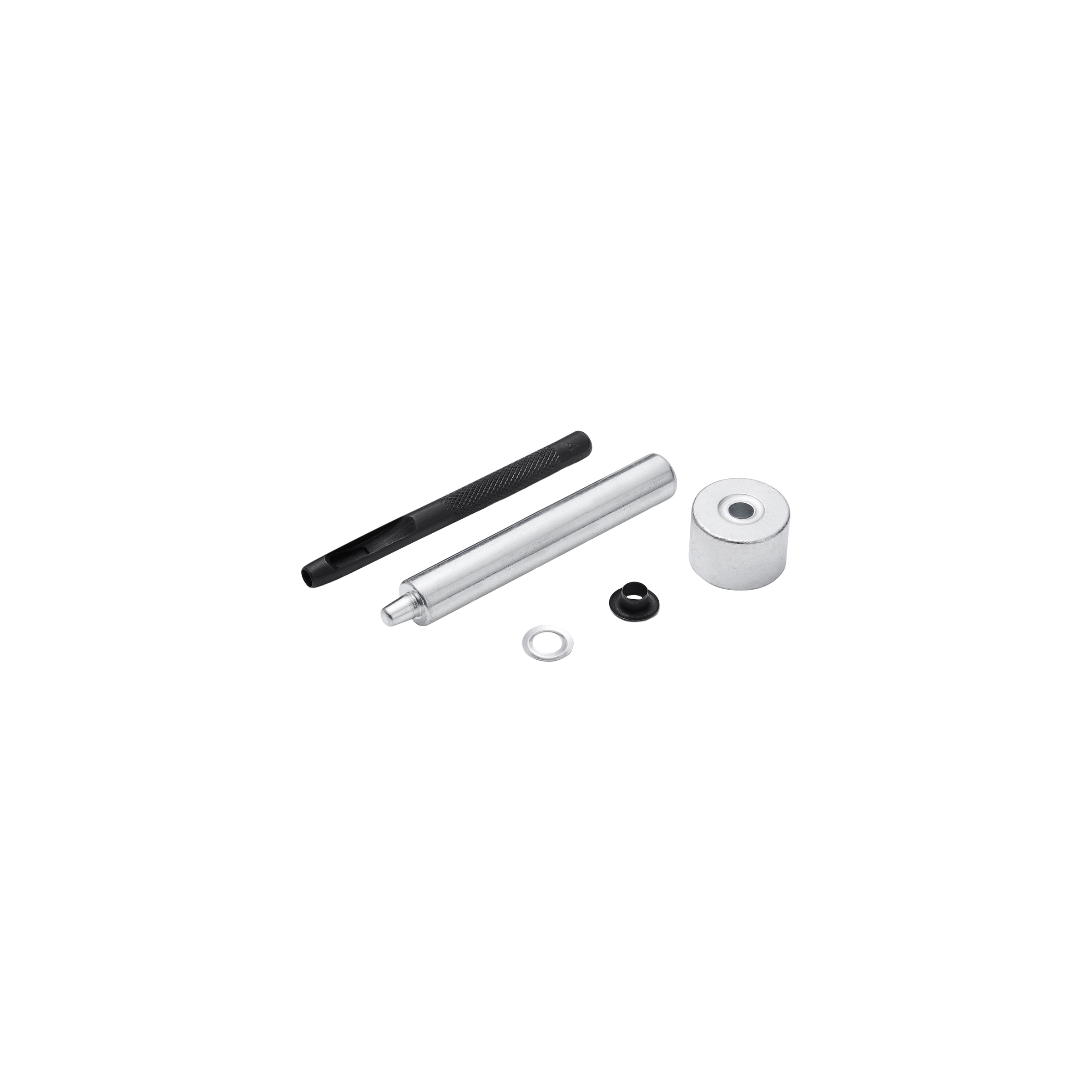 EYELET AND PUNCH FOR STRAPS AND CANVAS STANDERS BLACK STEEL D 6 MM 40 PIECES