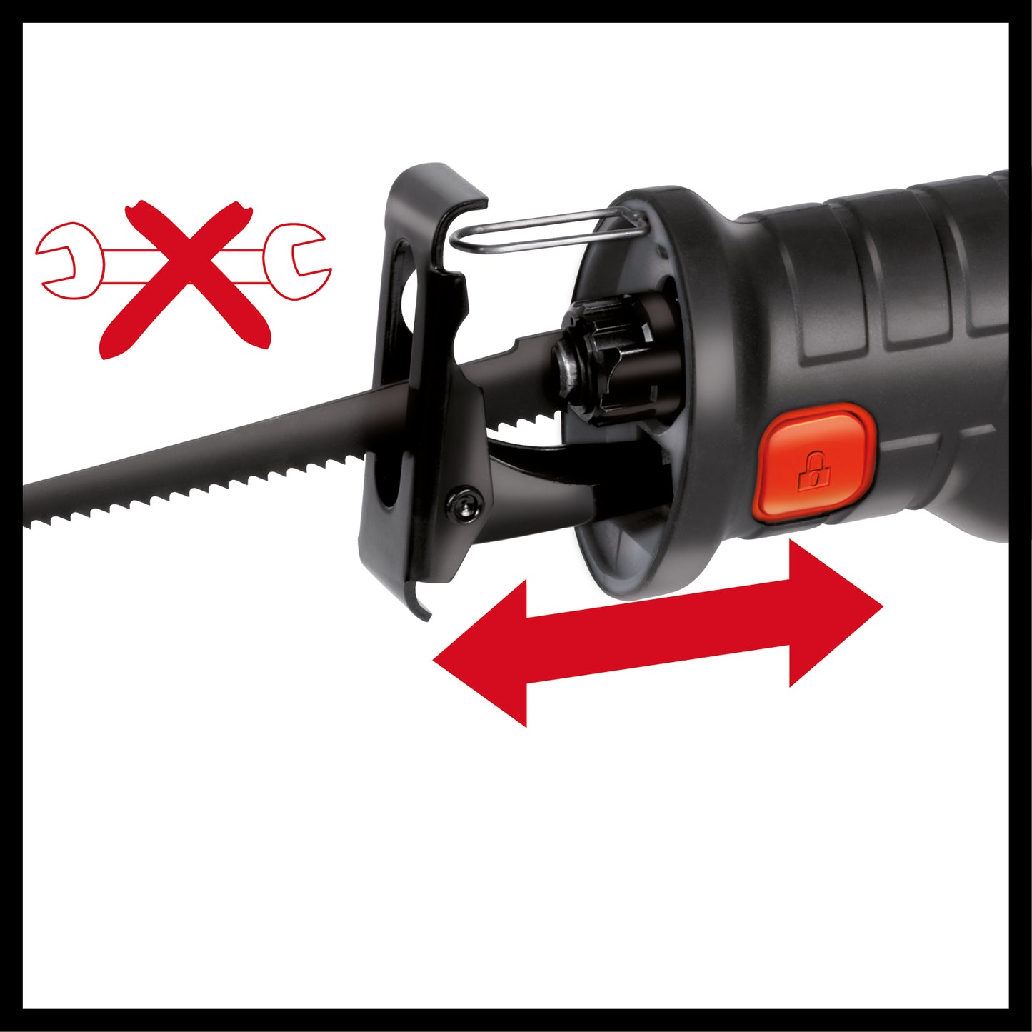 EINHELL 18V RECIPROCATING SAW WITH 2 BLADES, WITHOUT BATTERY AND CHARGER