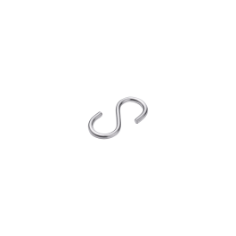 S-HOOK OPEN STANDERS STAINLESS STEEL RAW D3MM 38X18MM, 2 PIECES