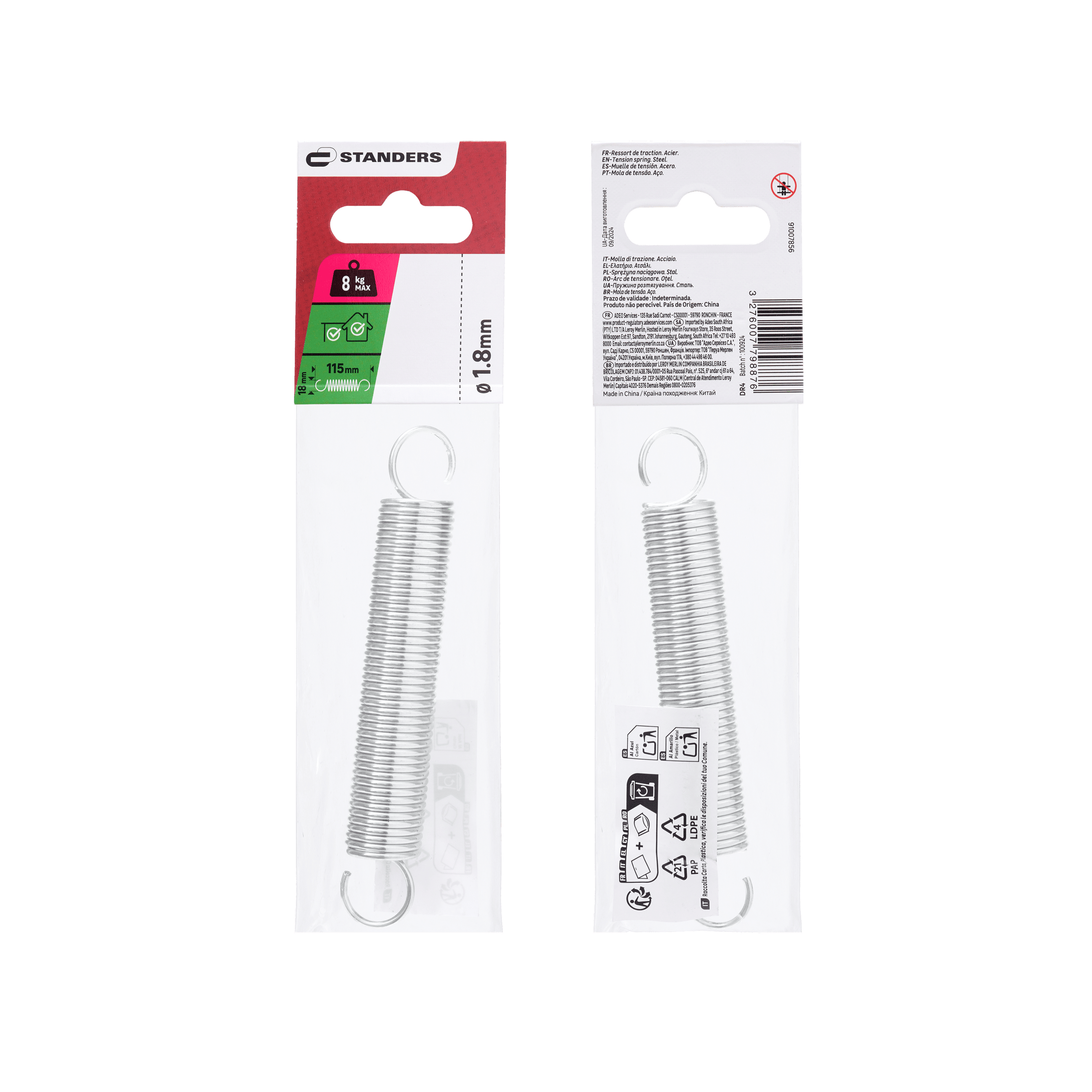 GALVANISED STEEL TENSILE SPRING STANDERS D1.8MM 18X115MM 8KG