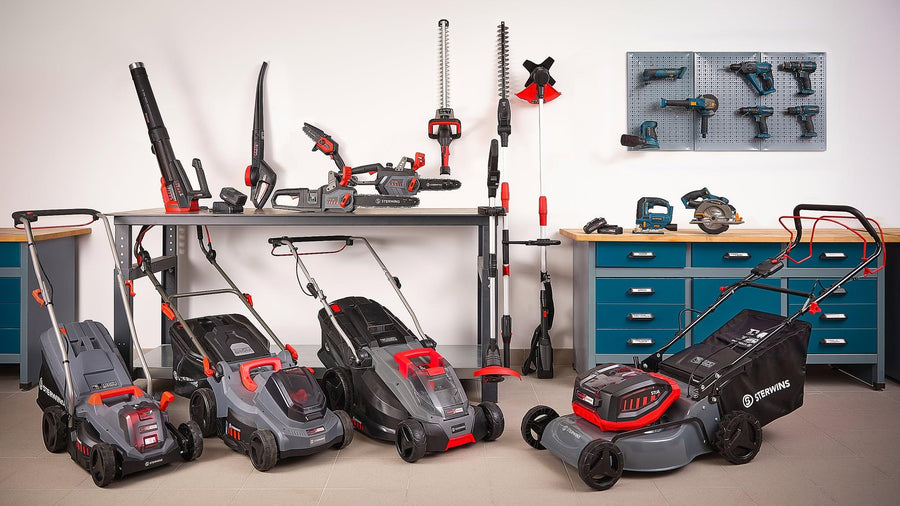 Sterwins 18V cordless lawnmower and trimmer set, 33 cm, 1 battery included
