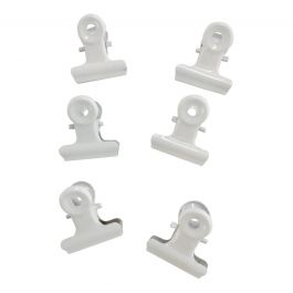 6 METAL CLIPS WHITE PHOTO HOLDER 2CM