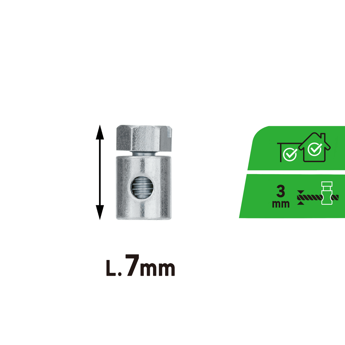 GALVANISED STEEL CABLE CLAMP WITH BUTTON STANDERS FOR CABLE D 3 MM, 4 PIECES
