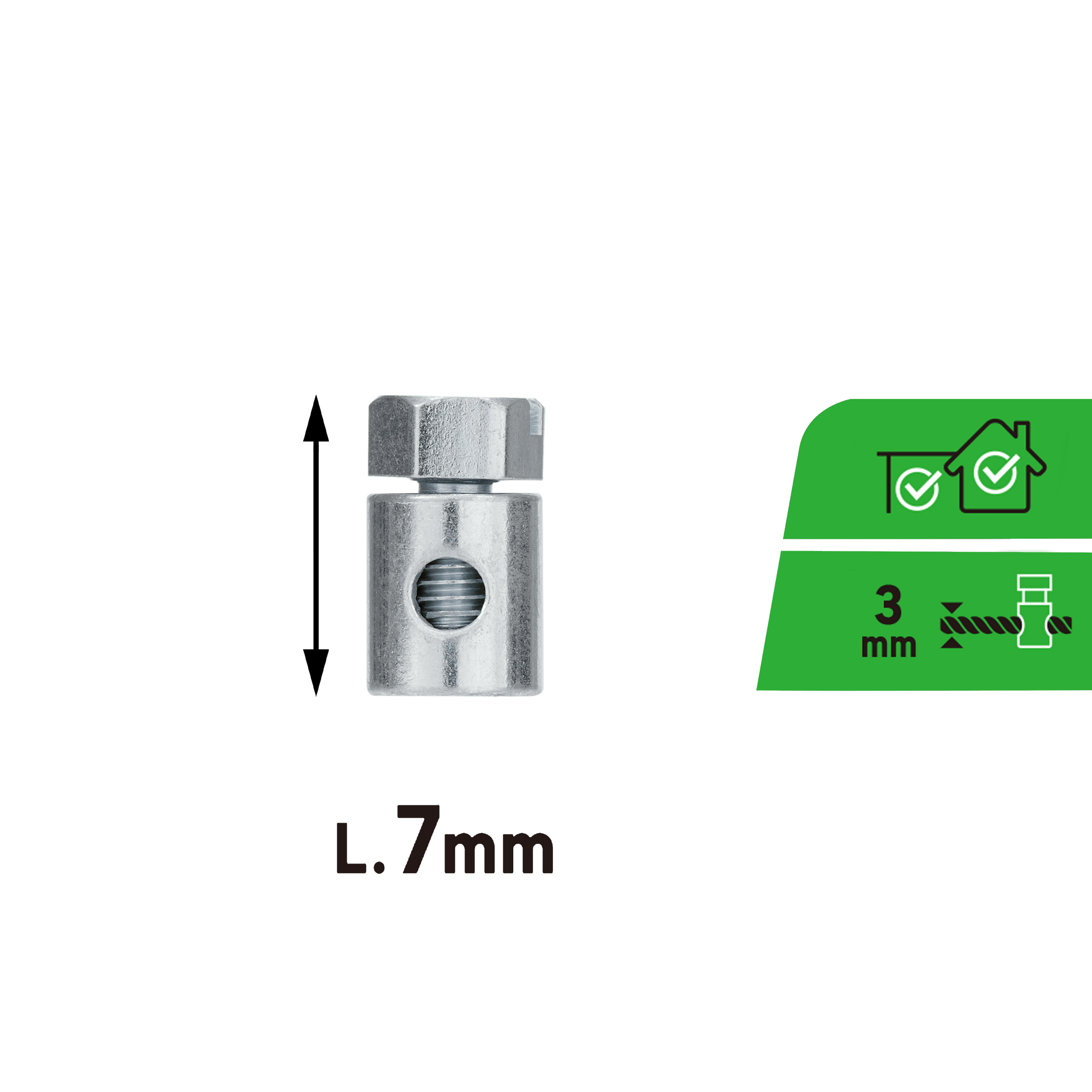 GALVANISED STEEL CABLE CLAMP WITH BUTTON STANDERS FOR CABLE D 3 MM, 4 PIECES