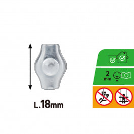 GALVANISED STEEL CABLE CLAMP STANDERS FOR CABLE D 2 MM, 2 PIECES