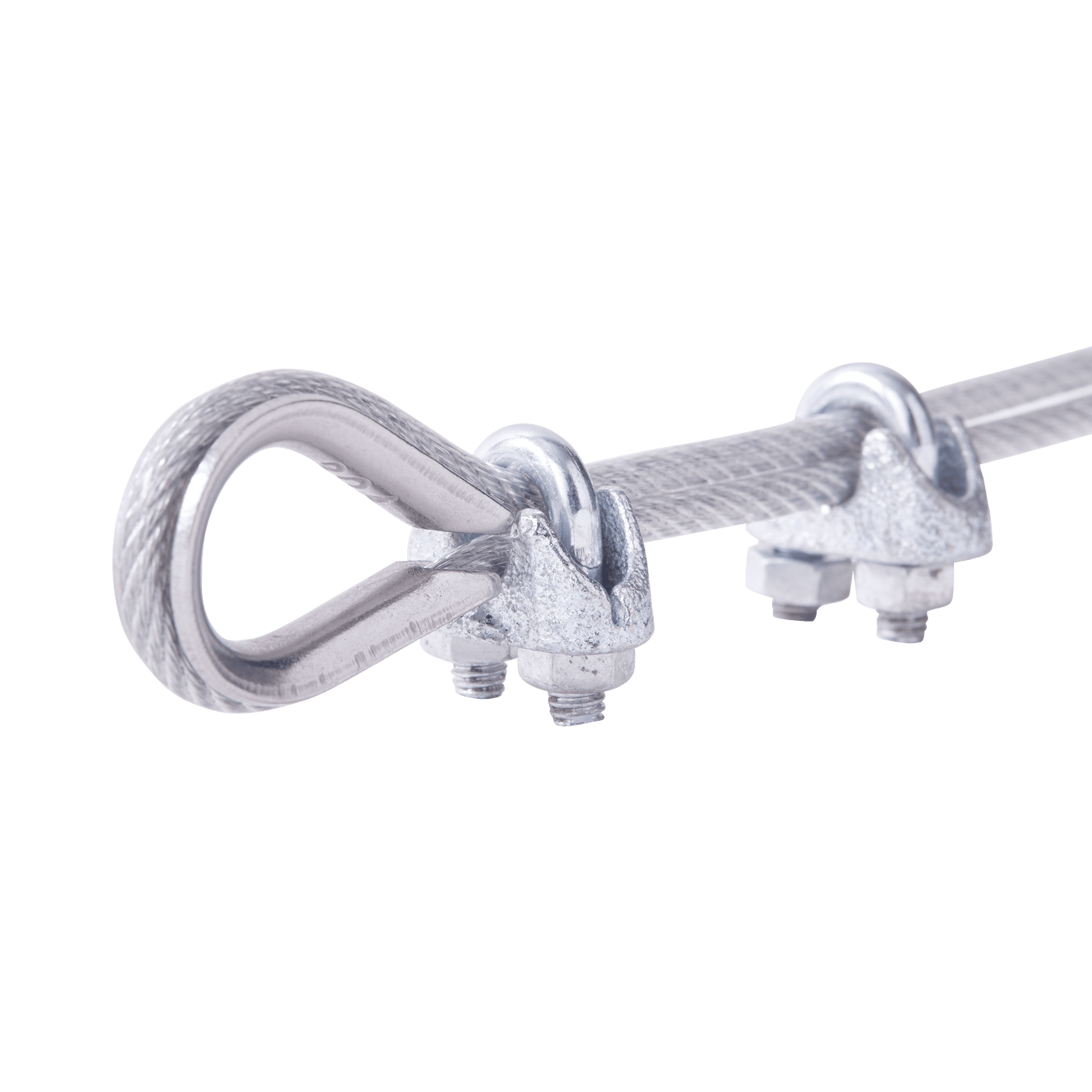GALVANISED STEEL CABLE CLAMP STANDERS FOR CABLE D 3 MM, 2 PIECES