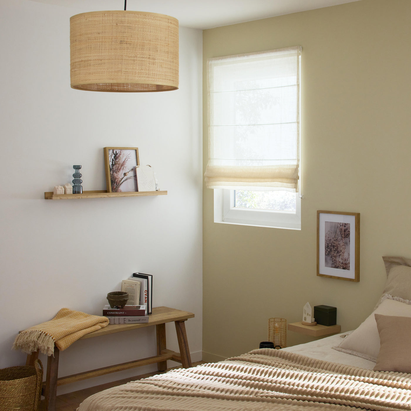 Teo pleat Roman blind, natural, 105x175 cm