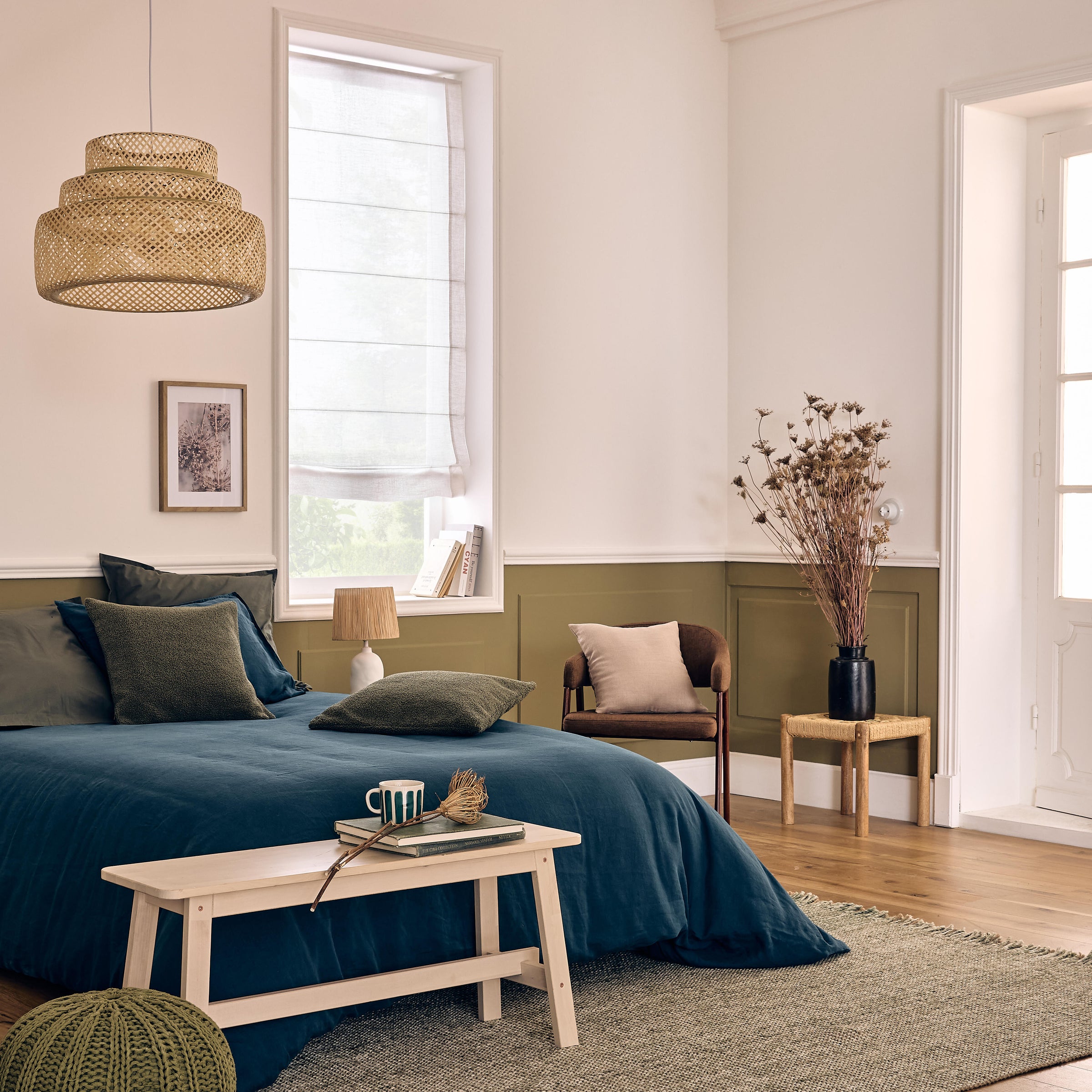 Charlina pleat Roman blind, natural, 60x175 cm