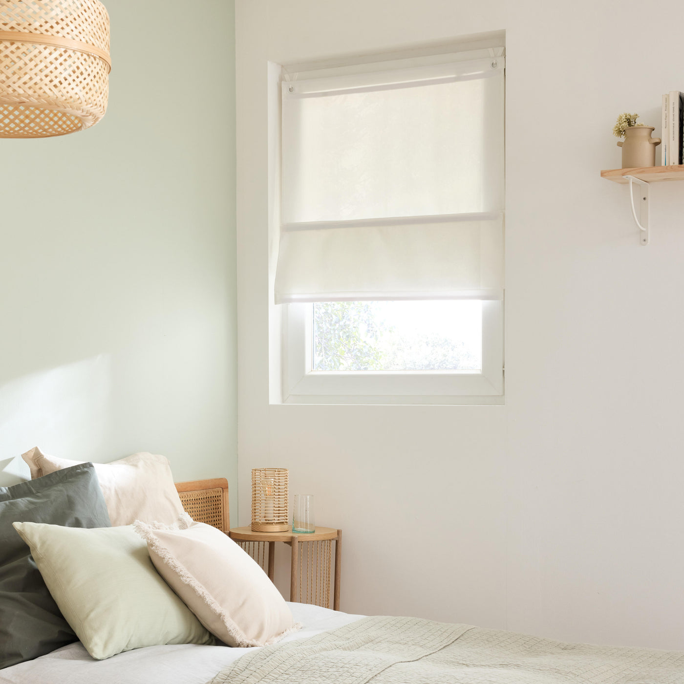 Pharell pleat Roman blind, white, 60x175 cm
