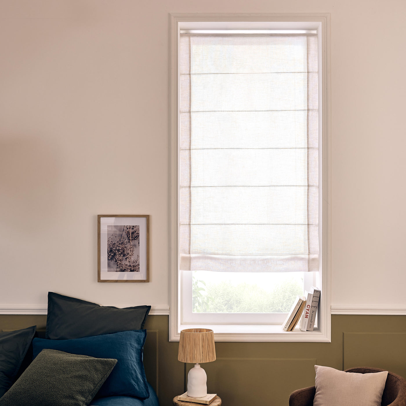 Charlina pleat Roman blind, white, 60x175 cm