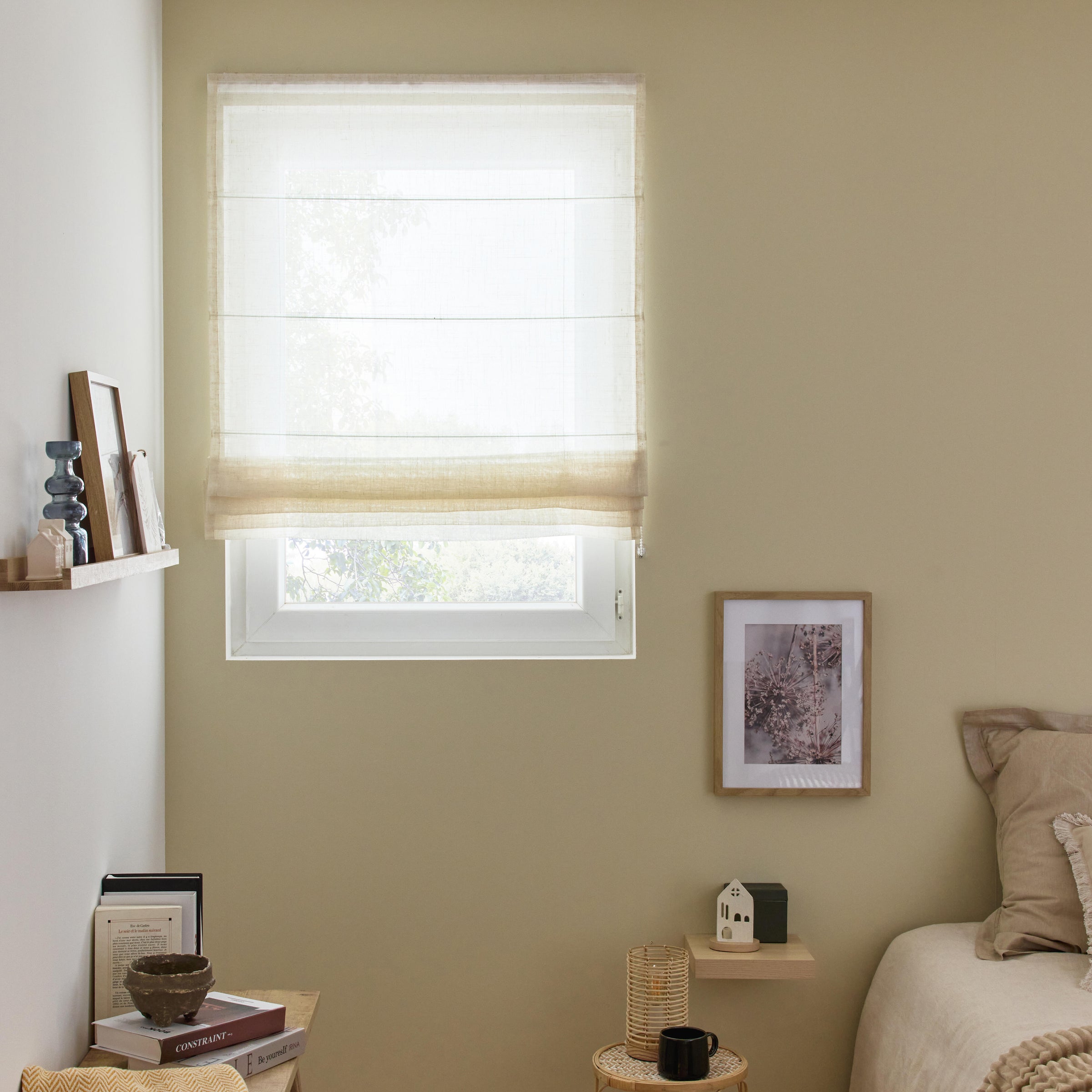 Teo pleat Roman blind, natural, 60x175 cm