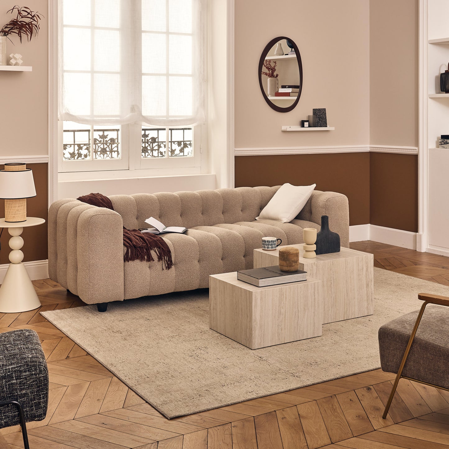 U-SHAPED SCREEN W60xD10x3CM WHITE