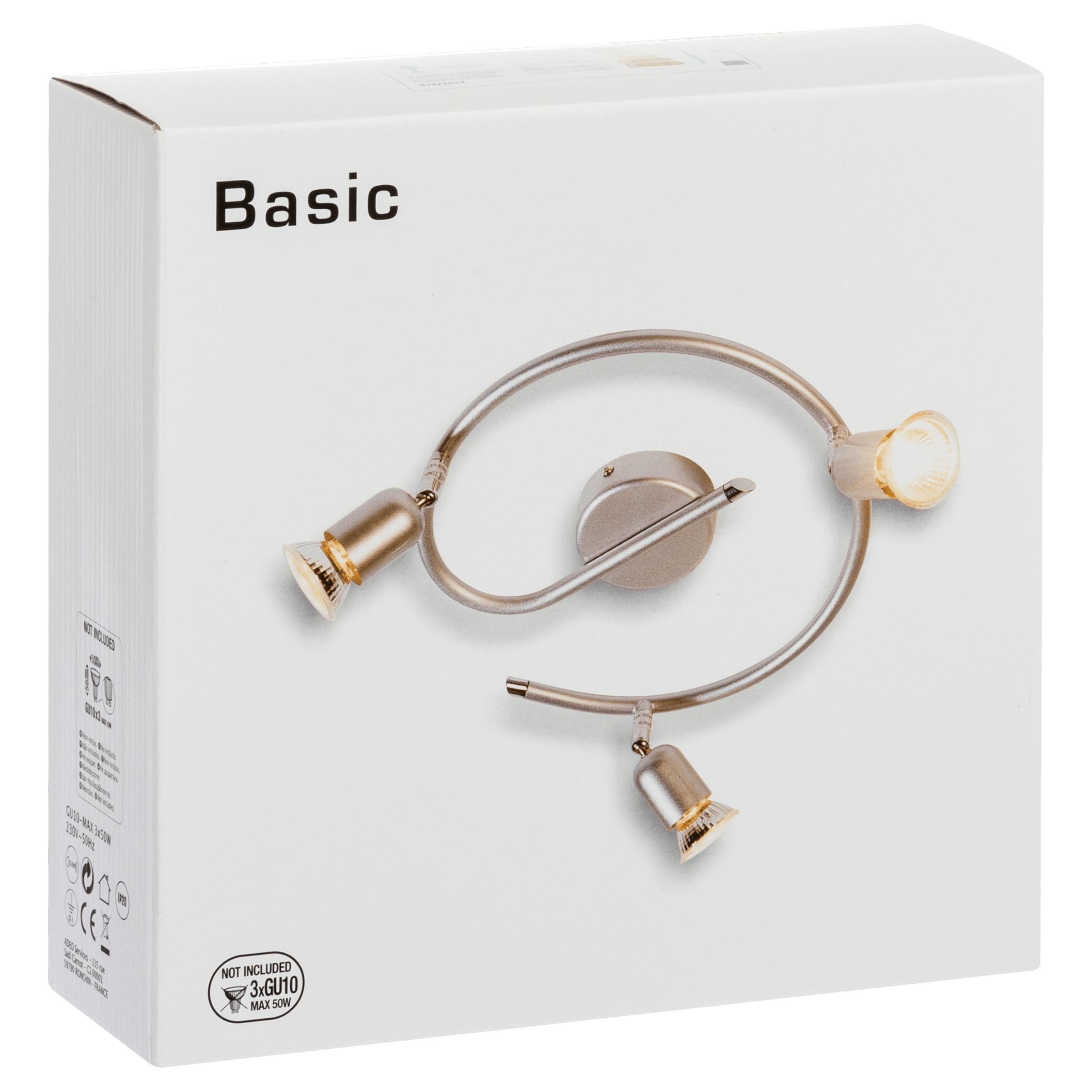 Bricocenter FARETTI BASIC METALLO SPIRALE SILVER 3XGU10=50W