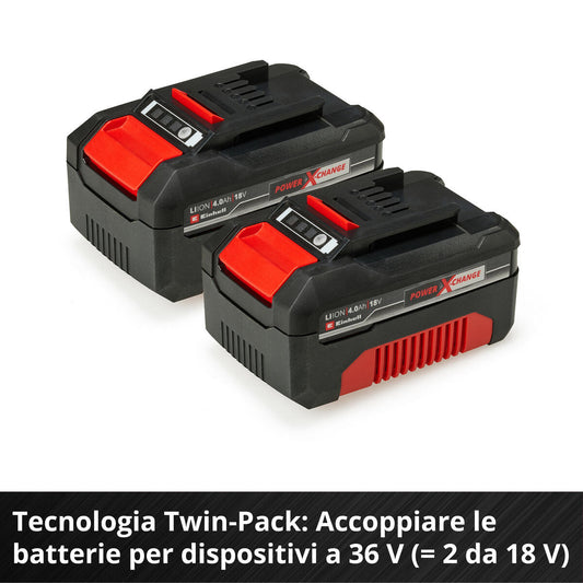 STARTER KIT PXC 2 BATTERIES 18V 4.0 AH AND DOUBLE CHARGER EINHELL