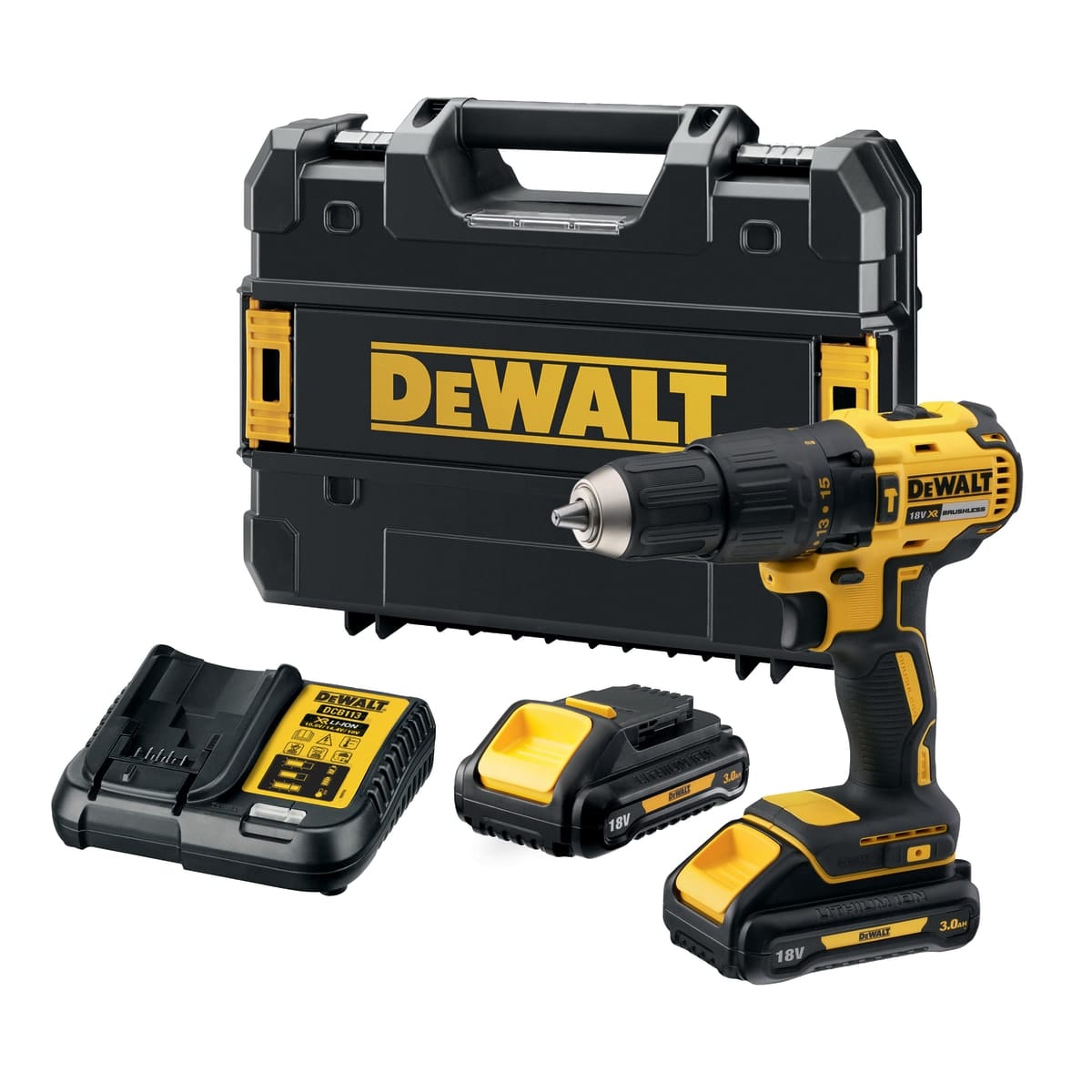 Bricocenter DEWALT 18V BRUSHLESS IMPACT DRILL, 2 3.0AH BATTERIES, CHARGER