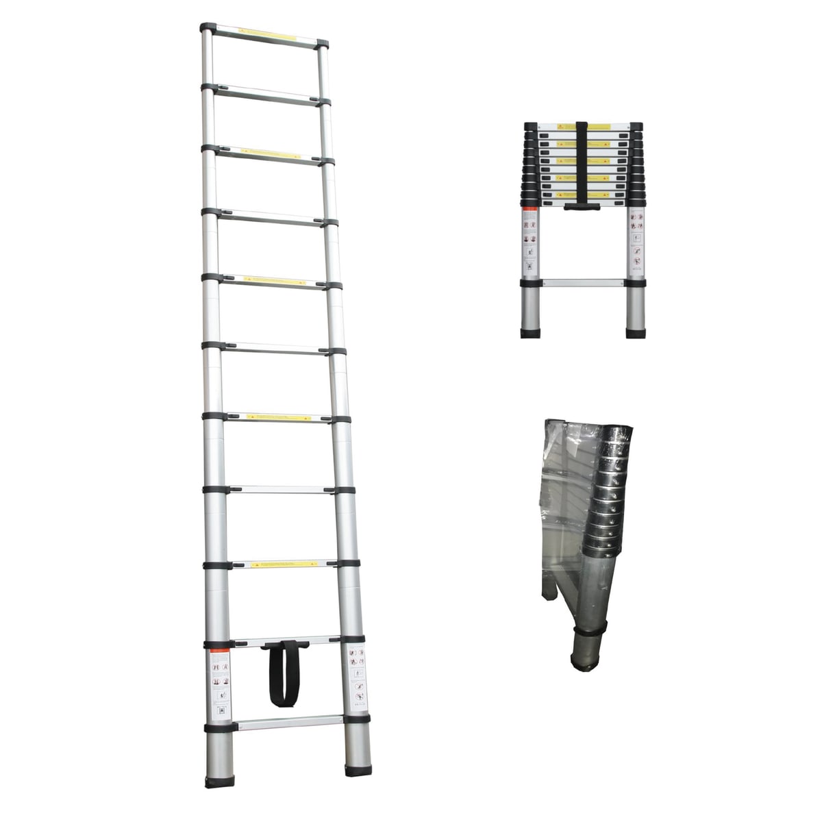 EXTENSIBLE LADDER 9 STEPS ANODISED ALUMINIUM