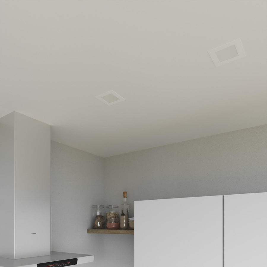 Extra-flat recessed spotlight, aluminium, white, 120 mm, LED, 1200 lm, dimmable, IP44