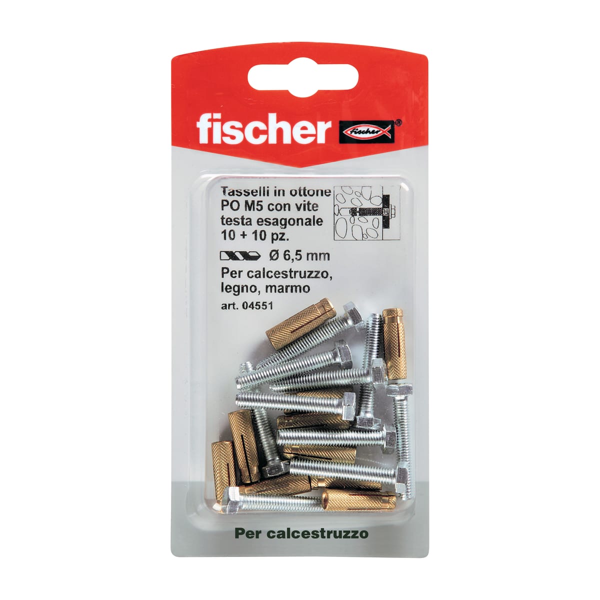 TASSELLO OTTONE CON VITI, DIAM 5MM, 10 PEZZI
