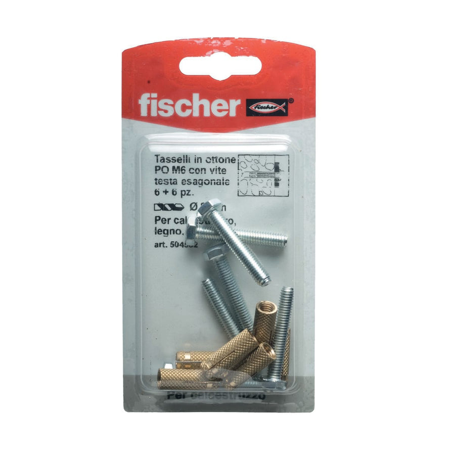 TASSELLO OTTONE CON VITI, DIAM 6MM, 6 PEZZI