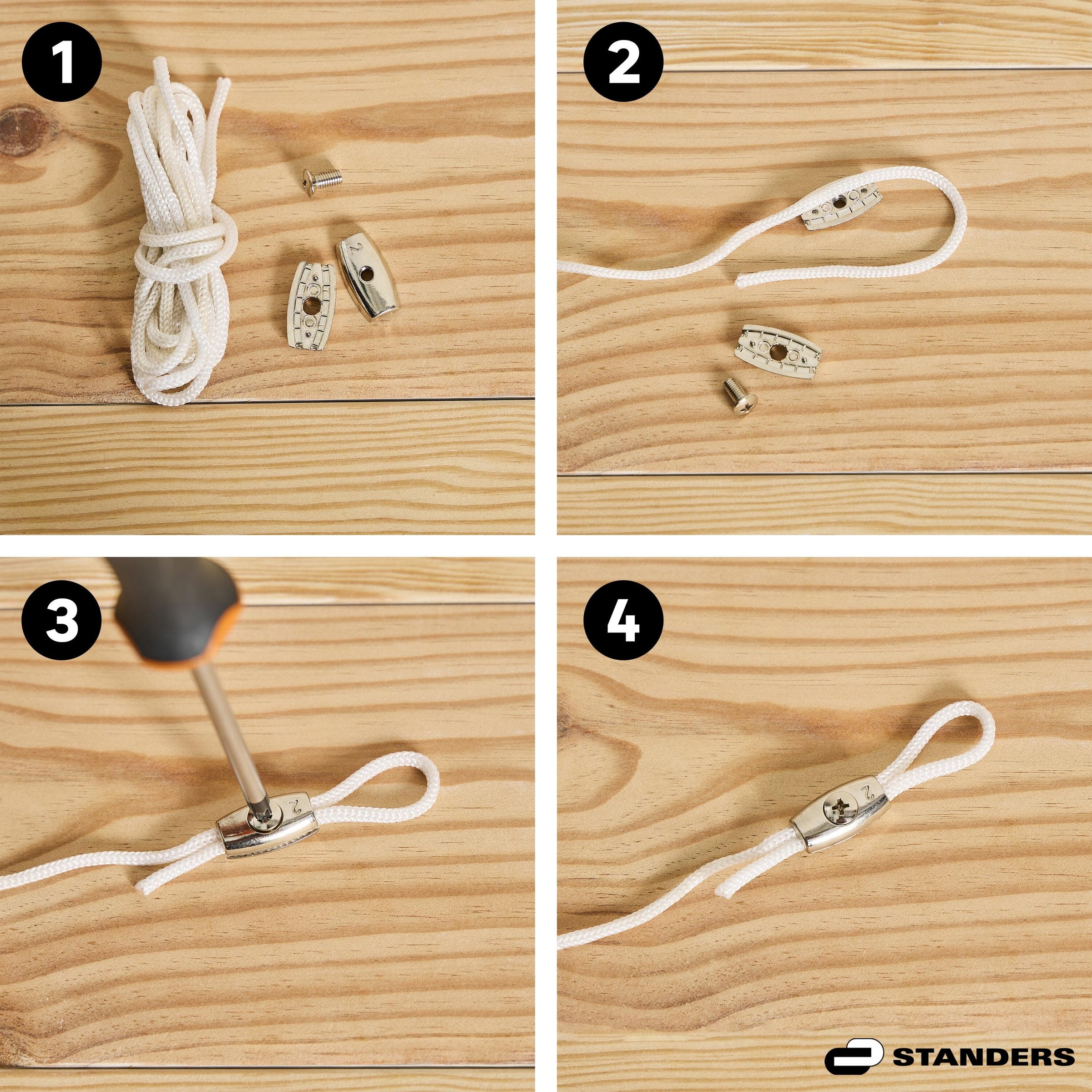 NICKEL-PLATED ZAMAK STANDERS CABLE CLAMP D 2 MM, 2 PIECES
