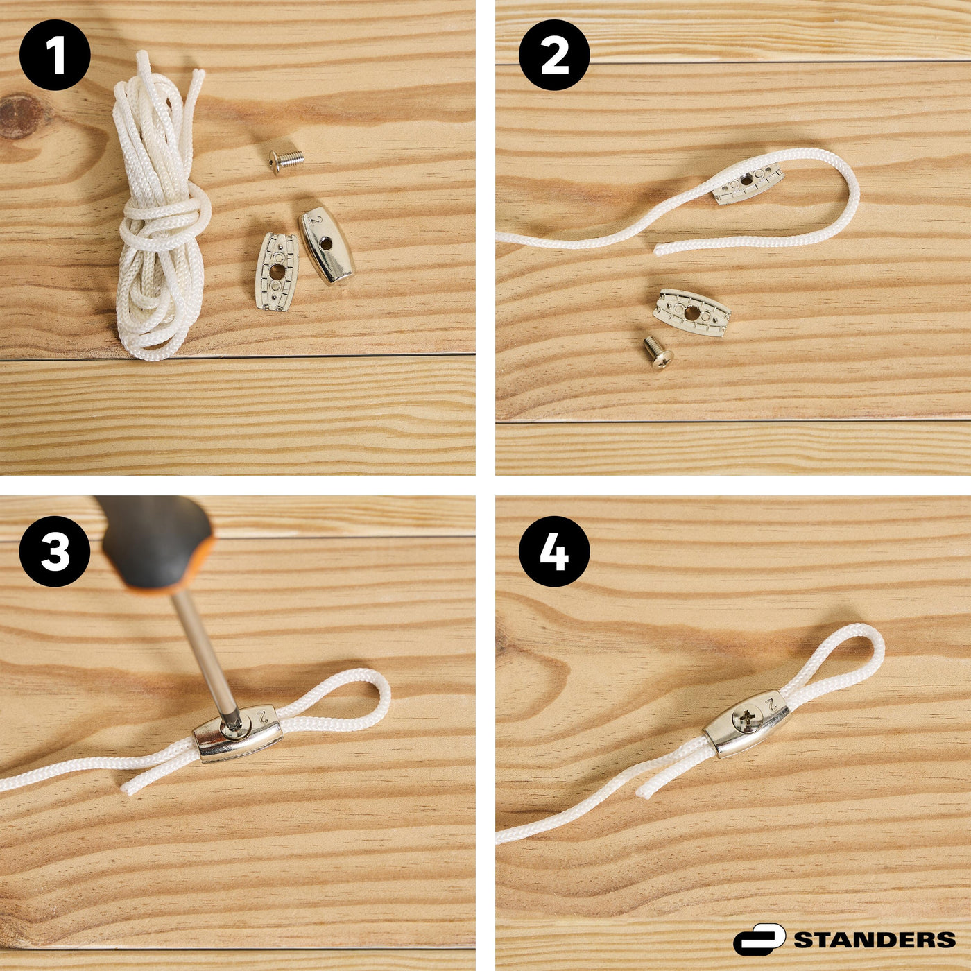 NICKEL-PLATED ZAMAK STANDERS CABLE CLAMP D 8 MM, 2 PIECES