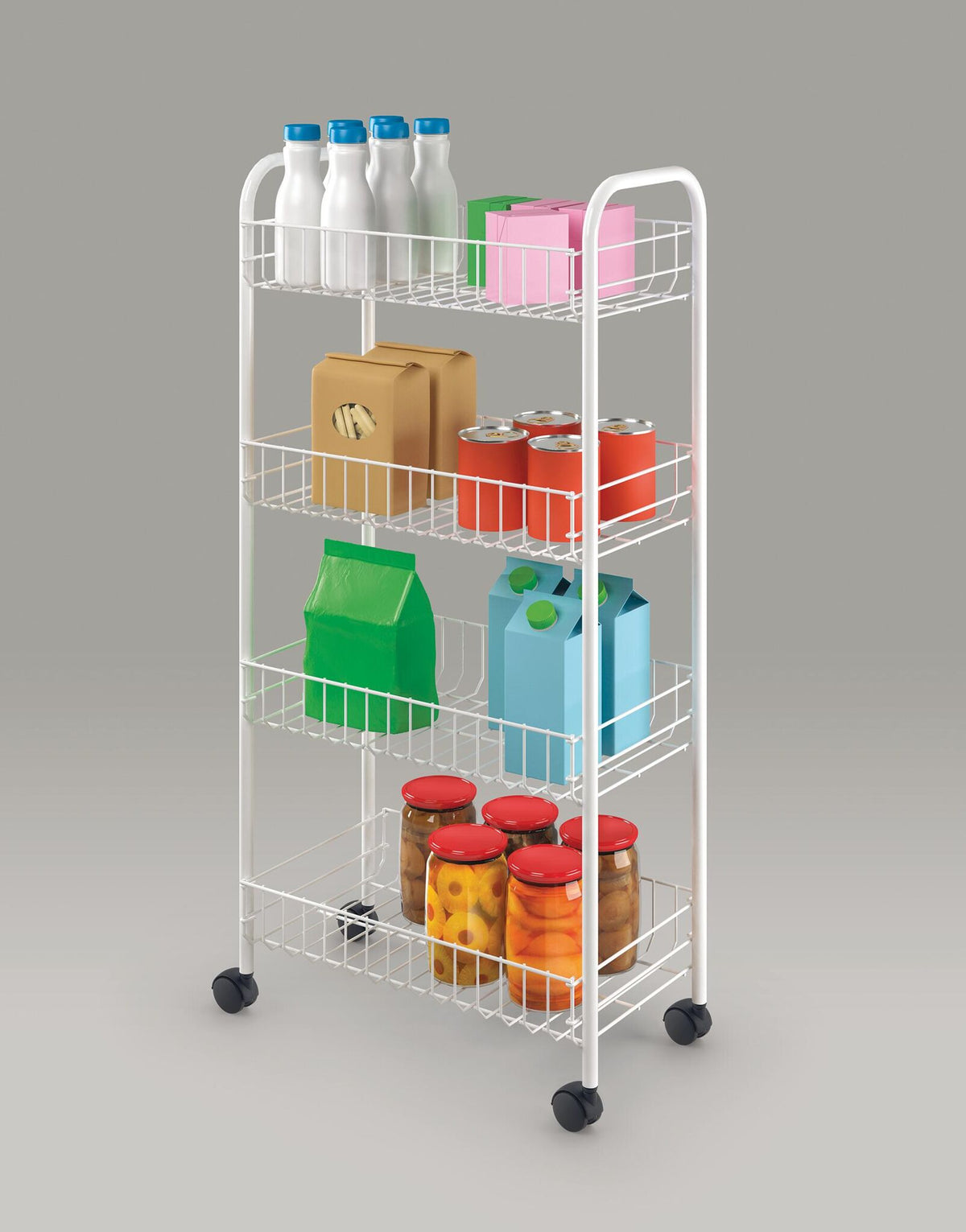 Scaffaletto 4 piani smontabile cm 41x23x84 ldpe pisa (aggancio brevettato)