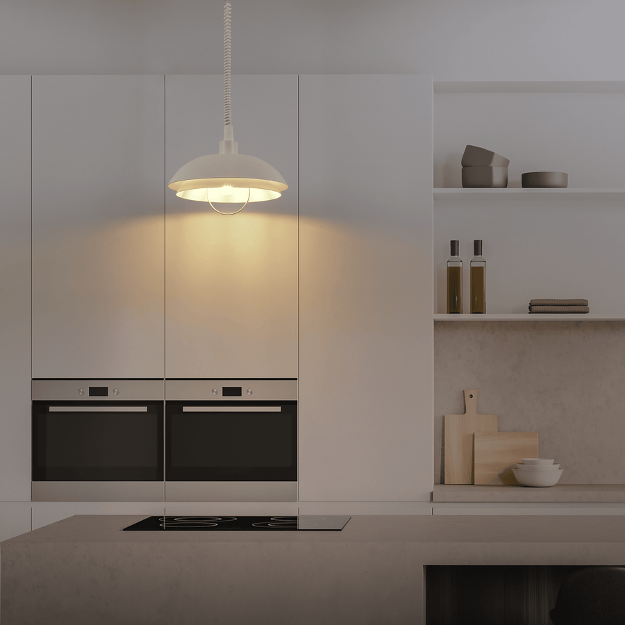 Ysalis white metal pendant light, 32 cm diameter, E27 socket (20W)