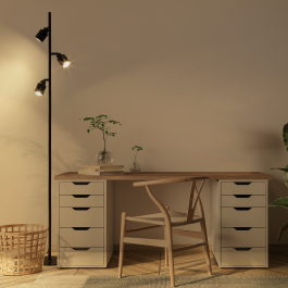 TEKLA FLOOR LAMP METAL BLACK H142 CM 3XGU