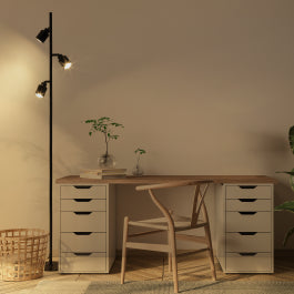 TEKLA FLOOR LAMP METAL BLACK H142 CM 3XGU