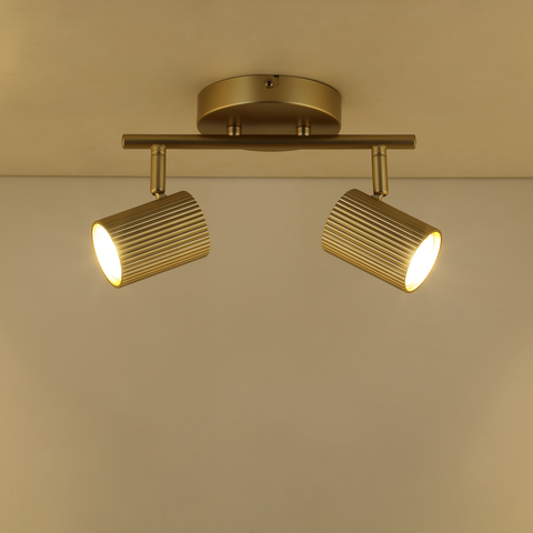 Fabio Matallo gold spotlights, L25cm, 2xGU10