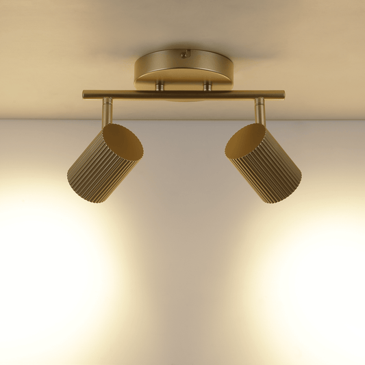 Fabio Matallo gold spotlights, L25cm, 2xGU10