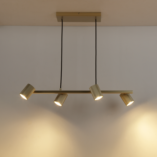 Lampadario fabio metallo oro l120cm 4xgu10