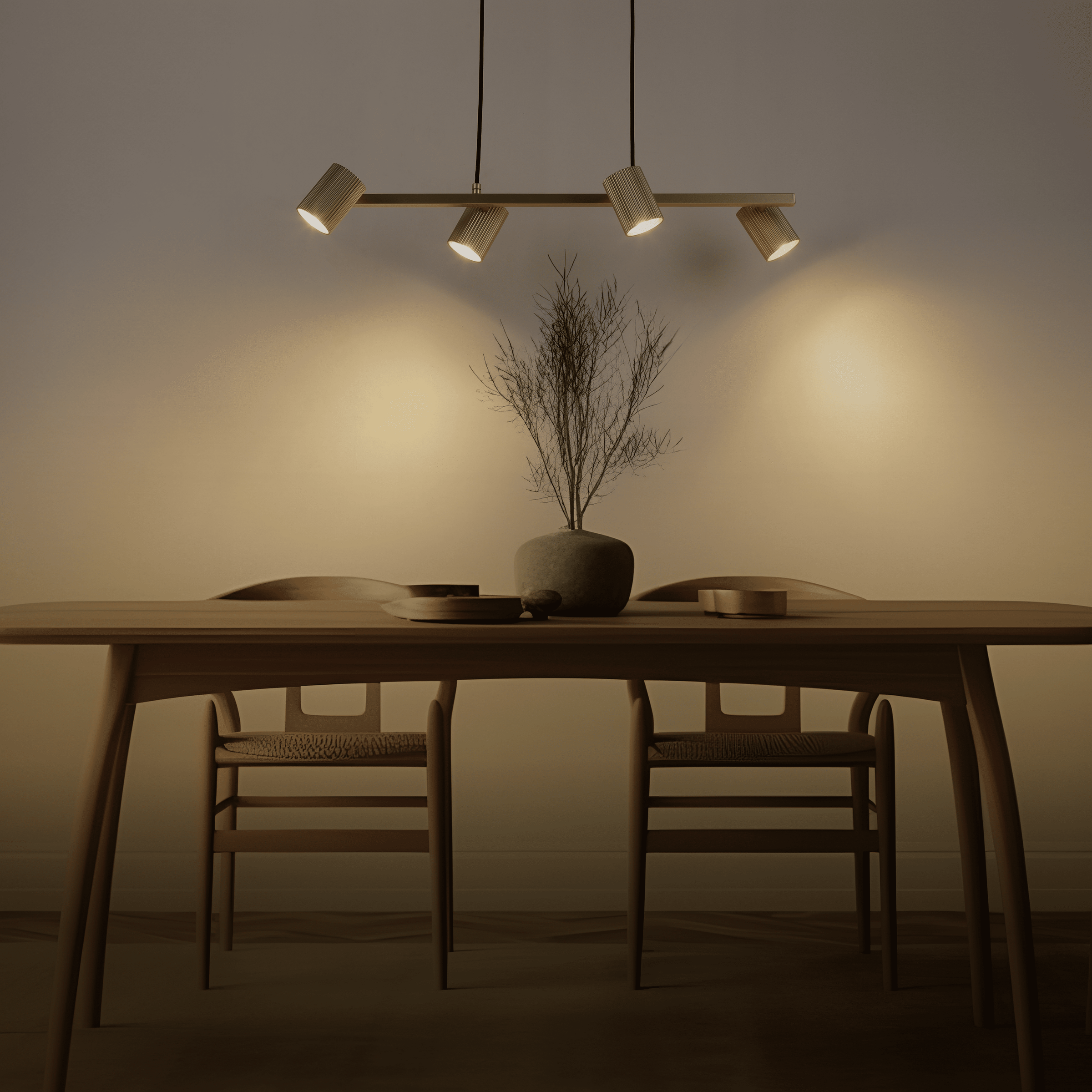 Lampadario fabio metallo oro l120cm 4xgu10