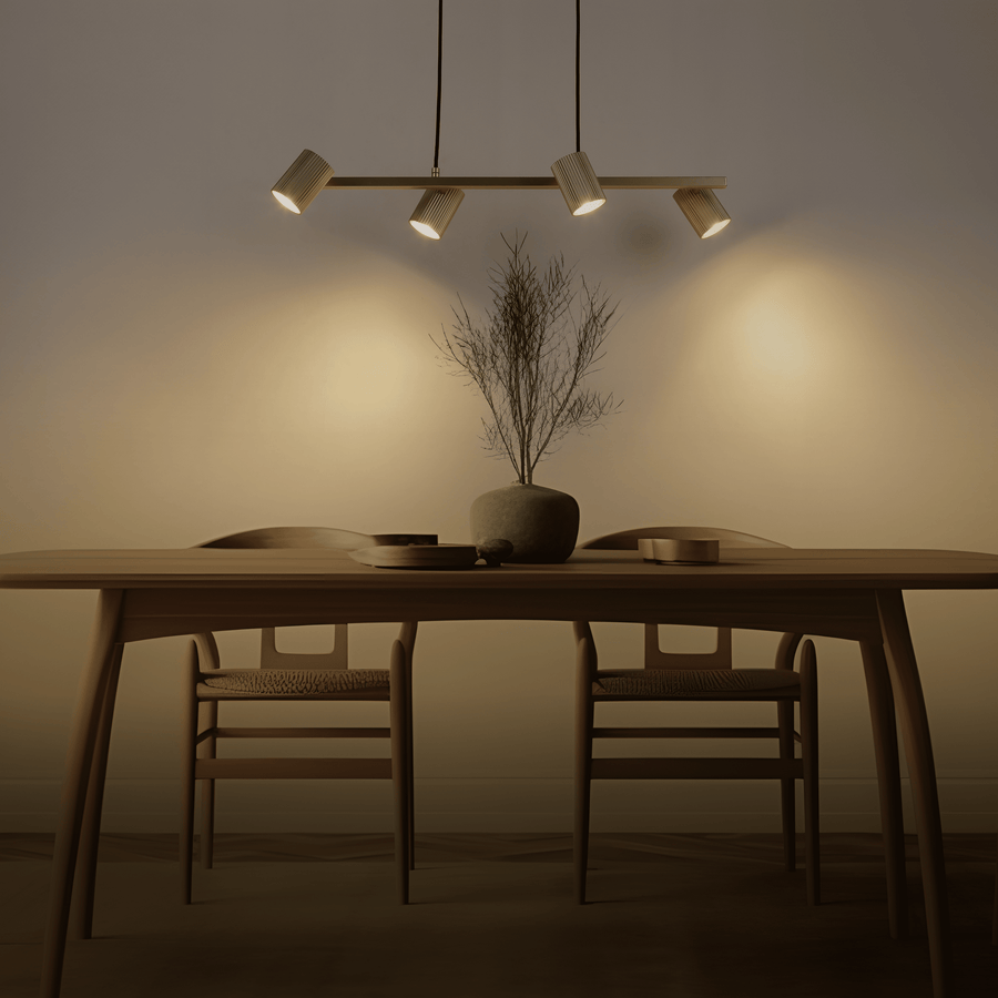 Lampadario fabio metallo oro l120cm 4xgu10