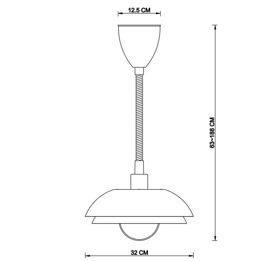 Ysalis white metal pendant light, 32 cm diameter, E27 socket (20W)
