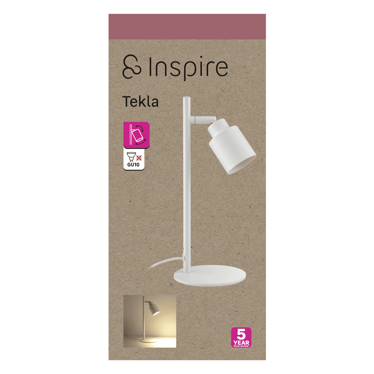 Tekla white metal study lamp, H29.5 cm, 1xGU10