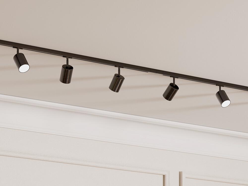 Dakata black aluminium track lighting kit (4xGU10, 2x0.70m)