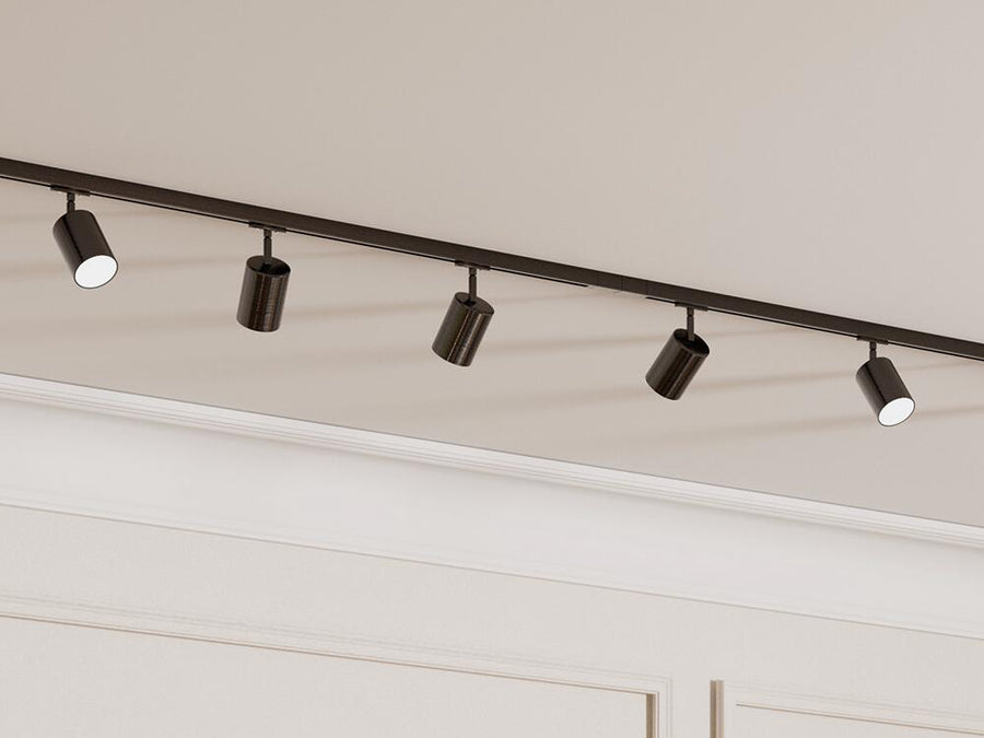 Dakata black aluminium track lighting kit (4xGU10, 2x0.70m)
