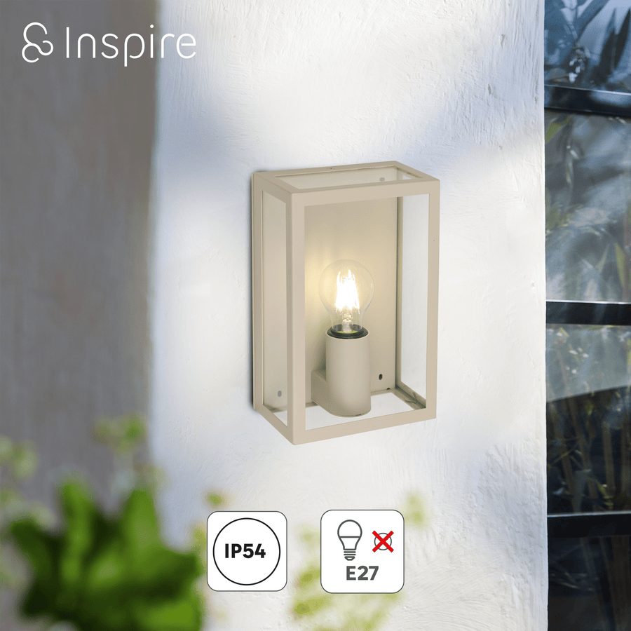 ikaros metal wall light sand 26x12.8x10 cm e27=60w ip44
