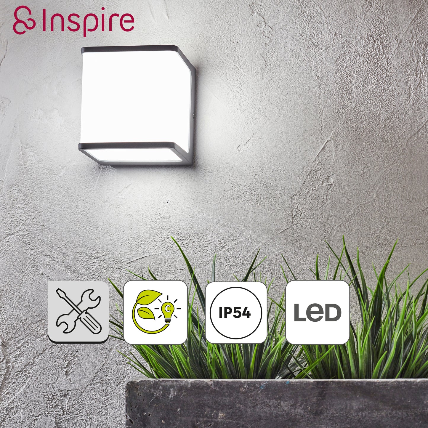 TELIN ALUMINUM WALL SCONCE SILVER 11X11X10CM LED 14.2W NATURAL LIGHT IP54