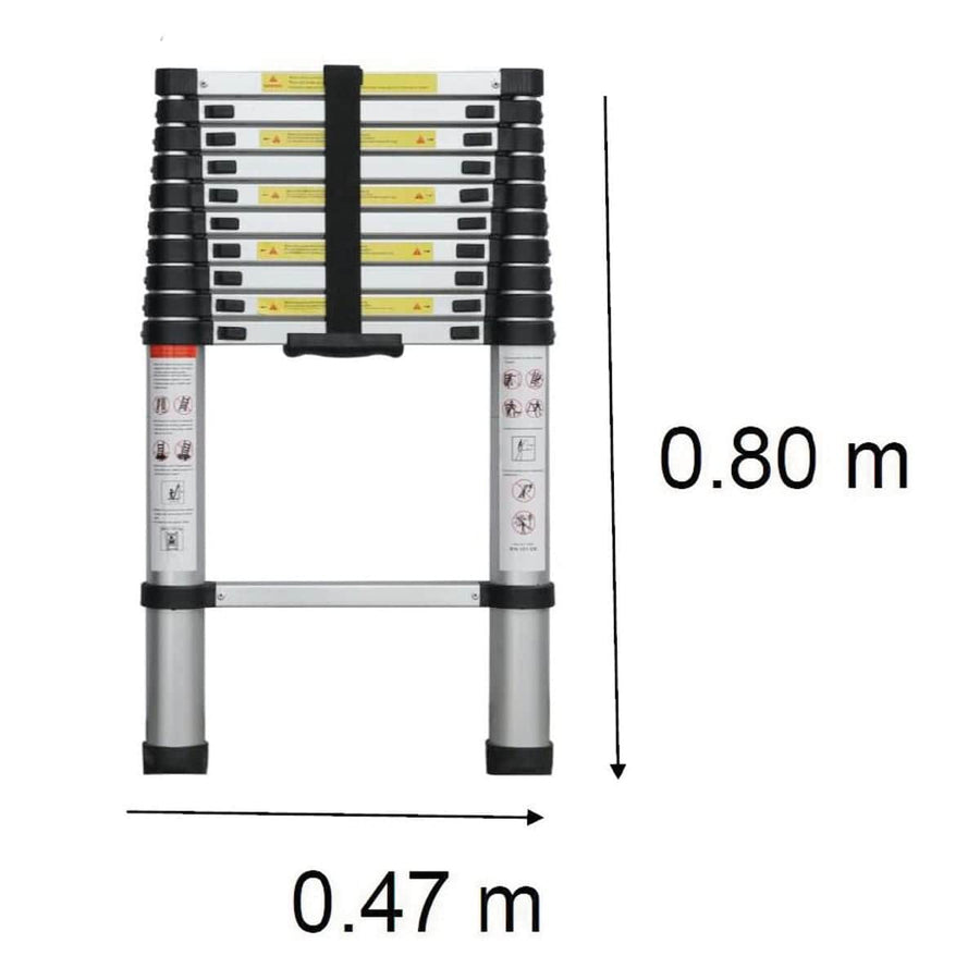 Bricocenter EXTENSIBLE LADDER 9 STEPS ANODISED ALUMINIUM
