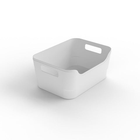 Medium-sized R-shape container, 4 litres, white, 17 x 10 x 23 cm (L x W x H), made from recycled PP