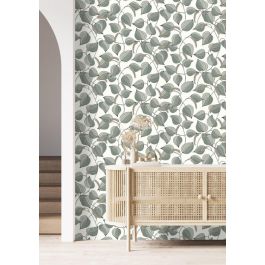 53CMX10.5M SAGE GREEN LEAF BRANCHES WALLPAPER