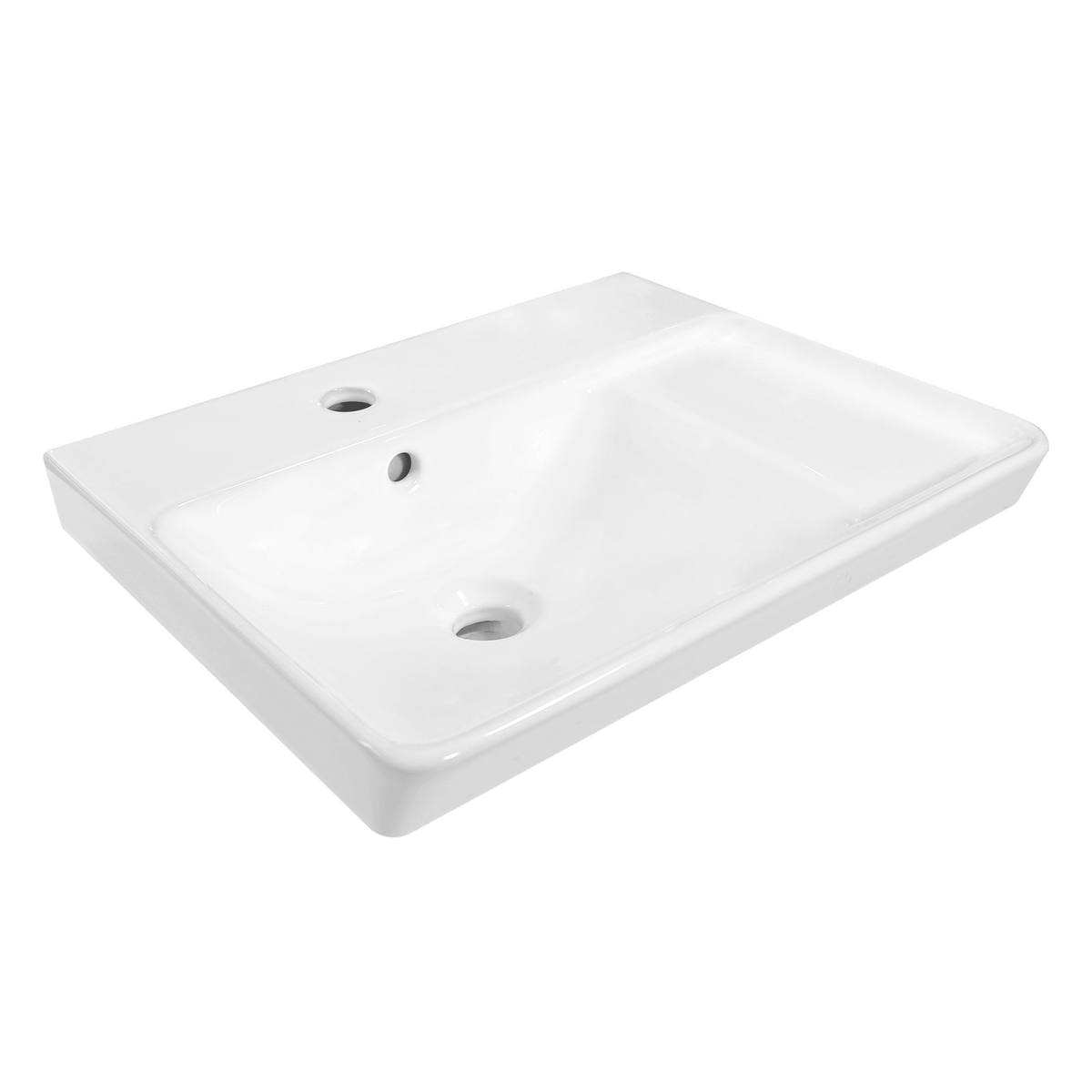 Easy New under-counter washbasin, 51.2 cm (L) x 42.4 cm (W) x 15.5 cm (H), glossy white ceramic