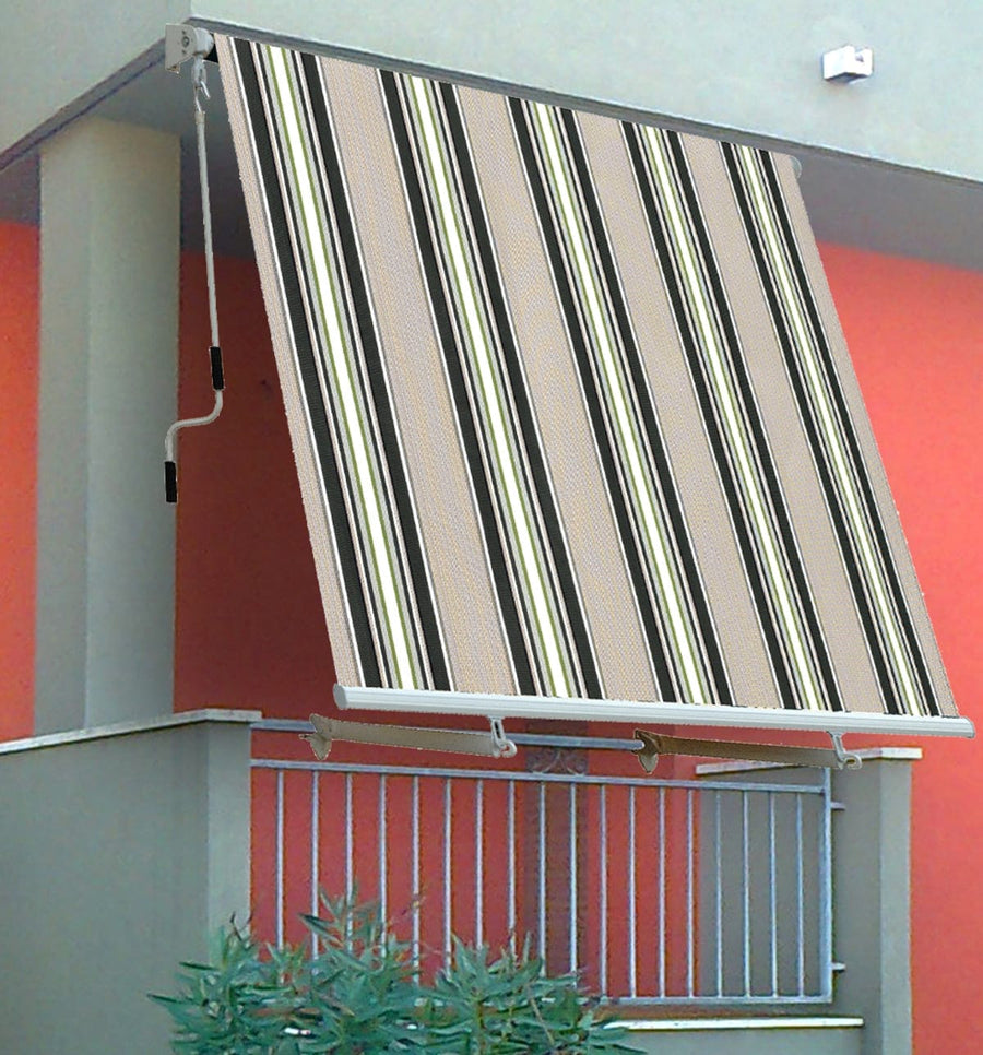 Bricocenter CAD AWNING W/BRAC W245XH245 GREEN STRIPE