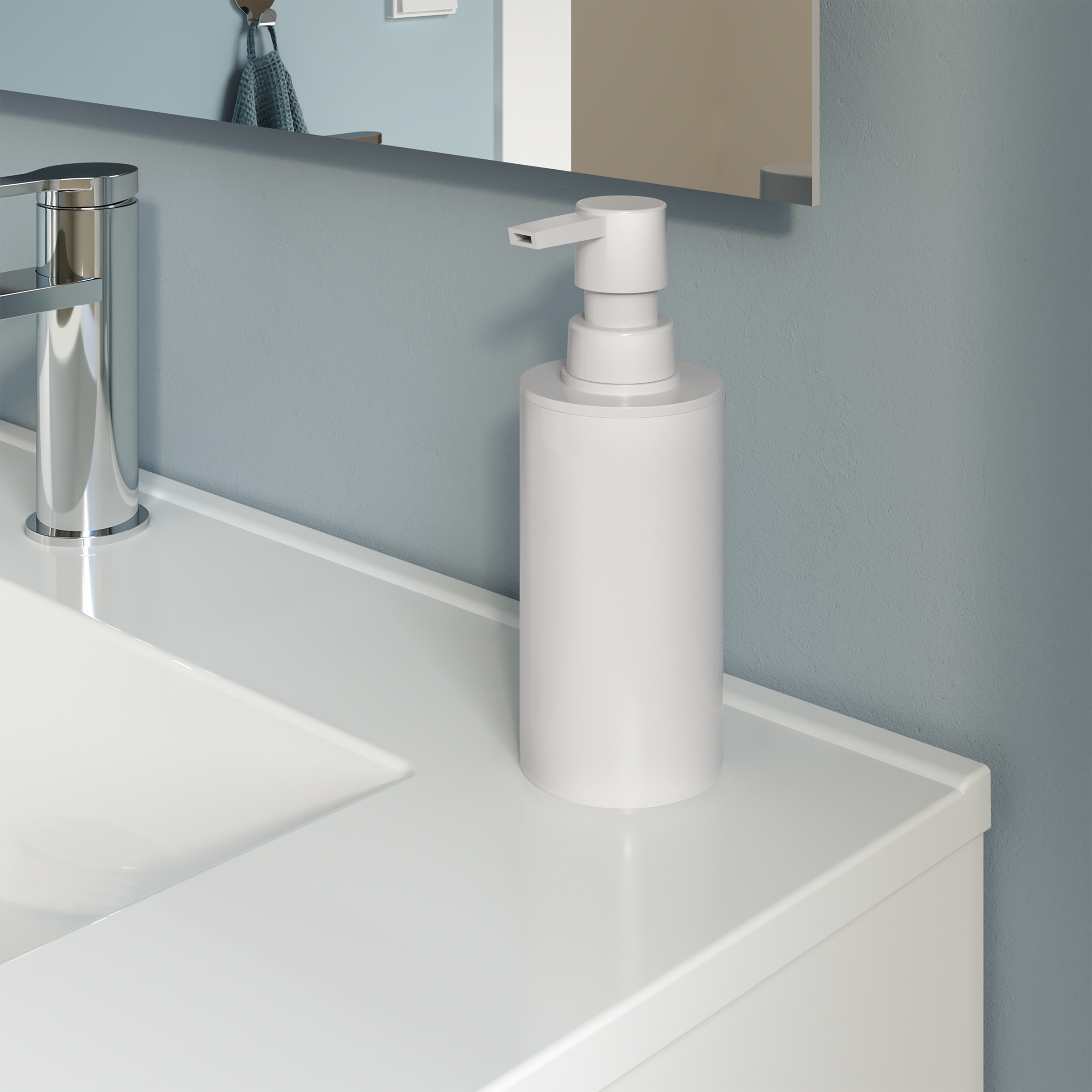 DISPENSER SAPONE ESSENTIAL BIANCO OPACO