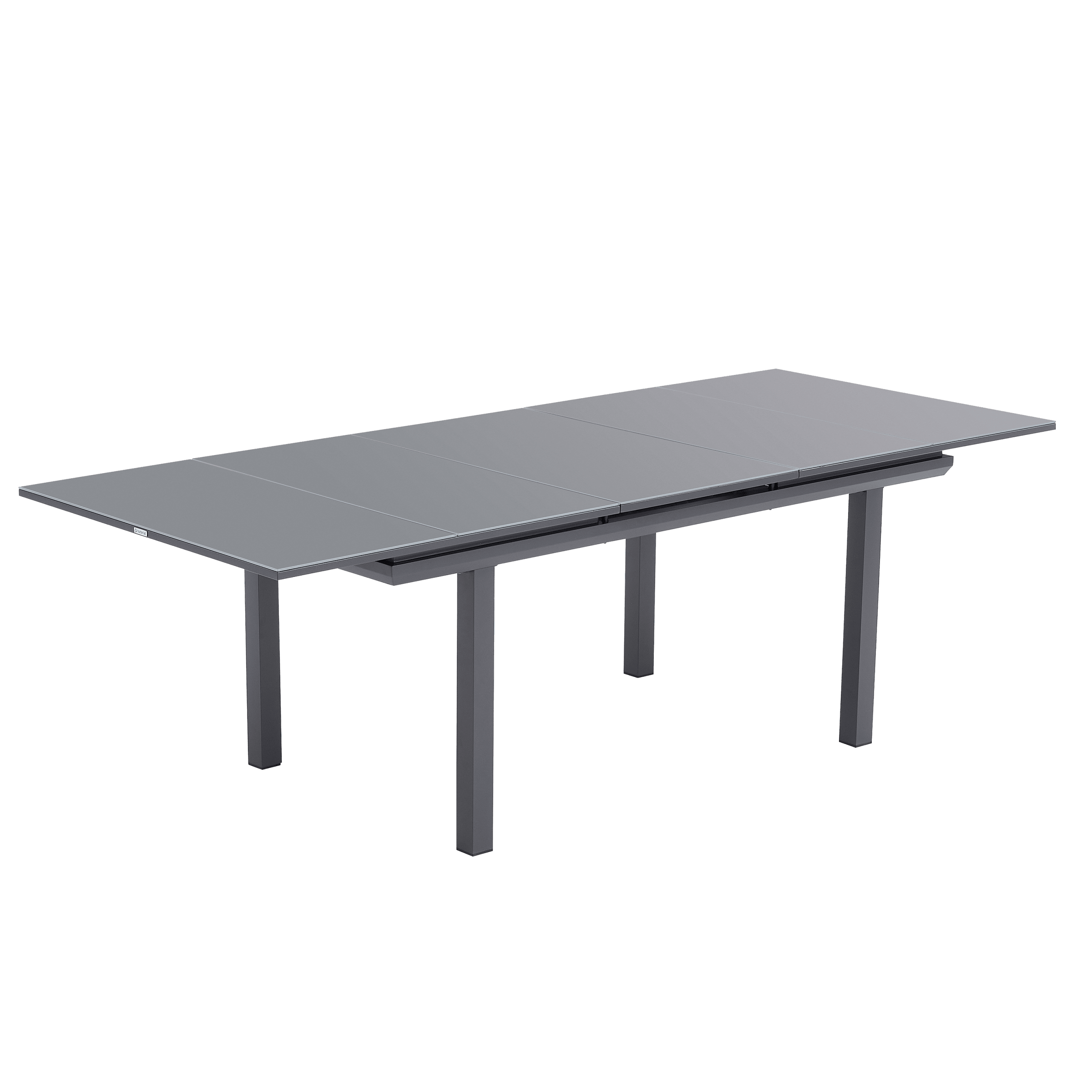 Odyssea table, 188/244 x 100 mm, aluminium frame with anthracite Naterial glass top