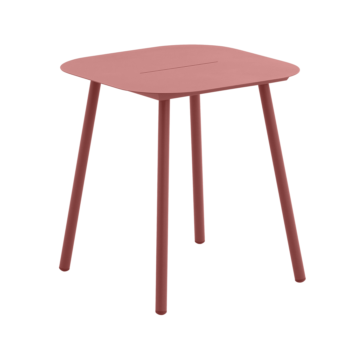 Anafi fixed table, 70x70cm, in Naterial red aluminium