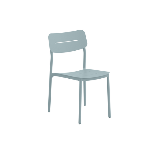 Anafi stackable chair, 54 x 47.5 x 81 cm, in sage-coloured aluminium, Naterial
